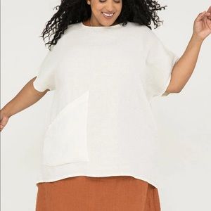 Elizabeth Suzann Harper Tunic: Ivory Linen Gauze